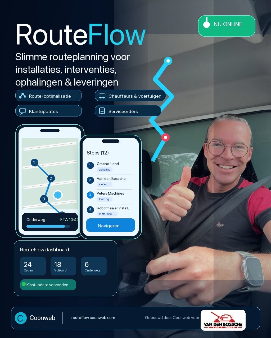 RouteFlow slimme routeplanning voor ophalingen en leveringen